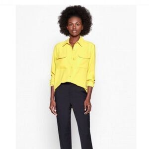 NEW Equipment Femme Silk Signature Shirt in Sunshine yellow S